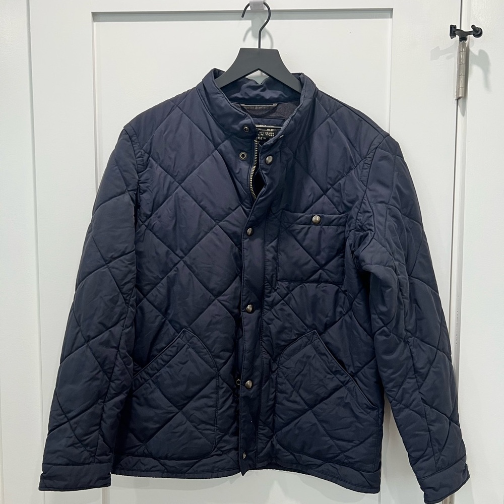 J Crew Men's Quilted Jacket - Navy